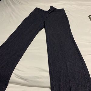 Faux denim wide leg slacks